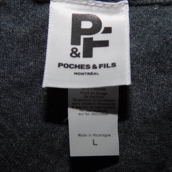 Poches & Fils Mens L Dark Gray Nagano Cane Pocket T-Shirt Bass Fishing - Picture 3 of 9